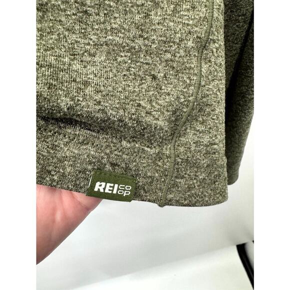 REI Co Op Shirt Men's 2XL Olive Green Stretch Crew Neck Long Sleeve Pullover - Picture 3 of 5